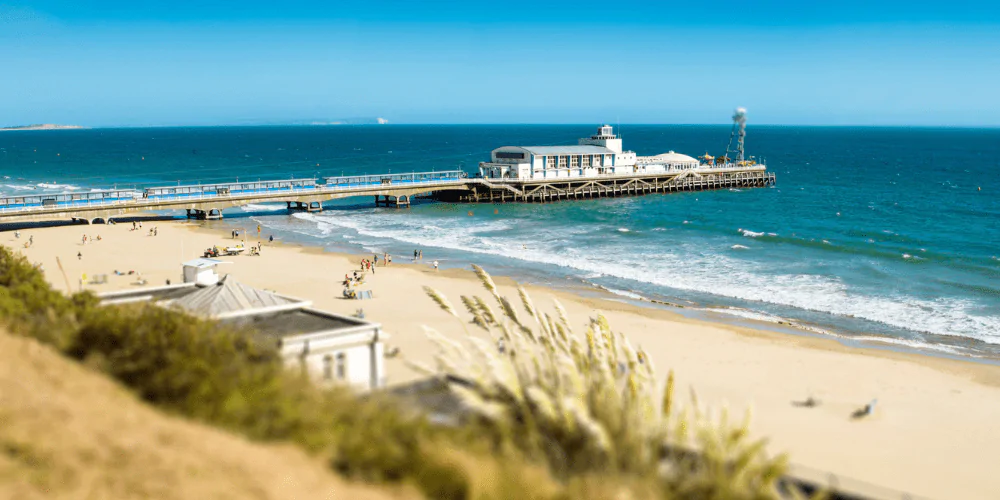 A picture of Bournemouth beach and pier